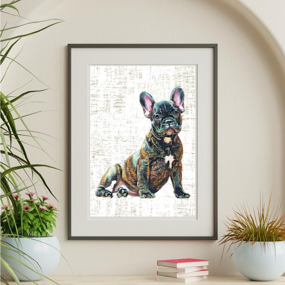 French Bull Dog Vintage Style Art Print
